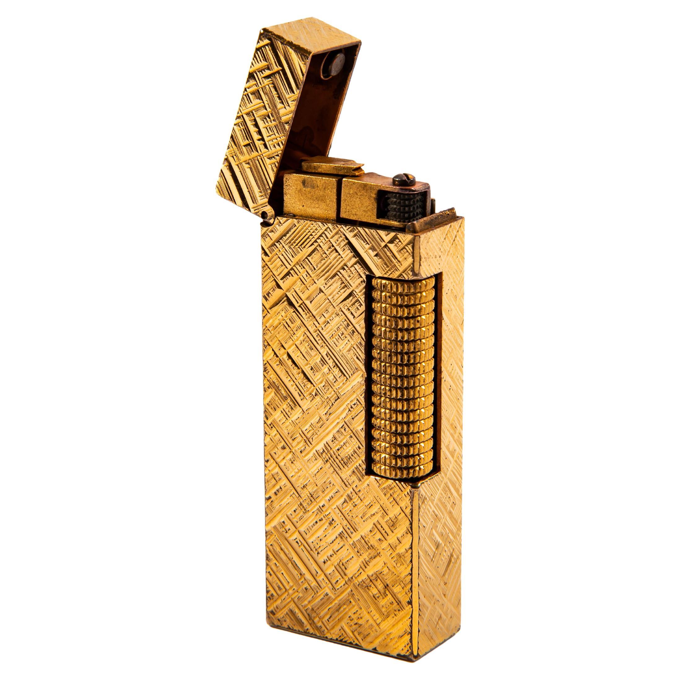 Vintage Vergoldet Dunhill Rollagas Feuerzeug Florentine 1970er Jahre