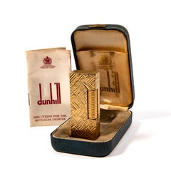 Vintage Gold Plated DUNHILL Rollagas Lighter Florentine in Box 1978