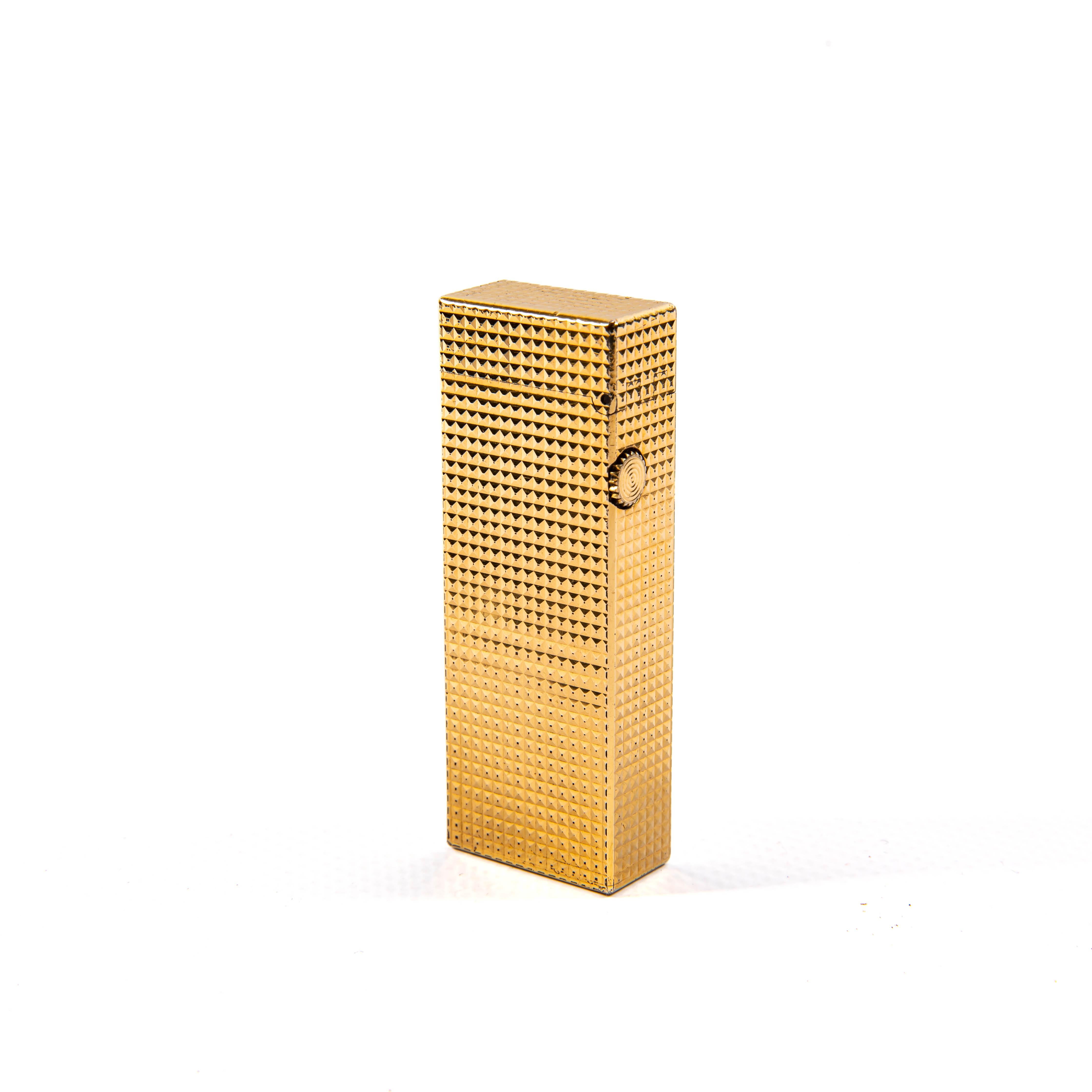 Vergoldetes DUNHILL Rollagas-Leuchte, Vintage, Hobnail, 1960er Jahre für Damen oder Herren im Angebot