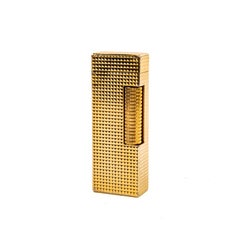 Vintage Gold Plated Dunhill Rollagas Lighter Hobnail 1970s