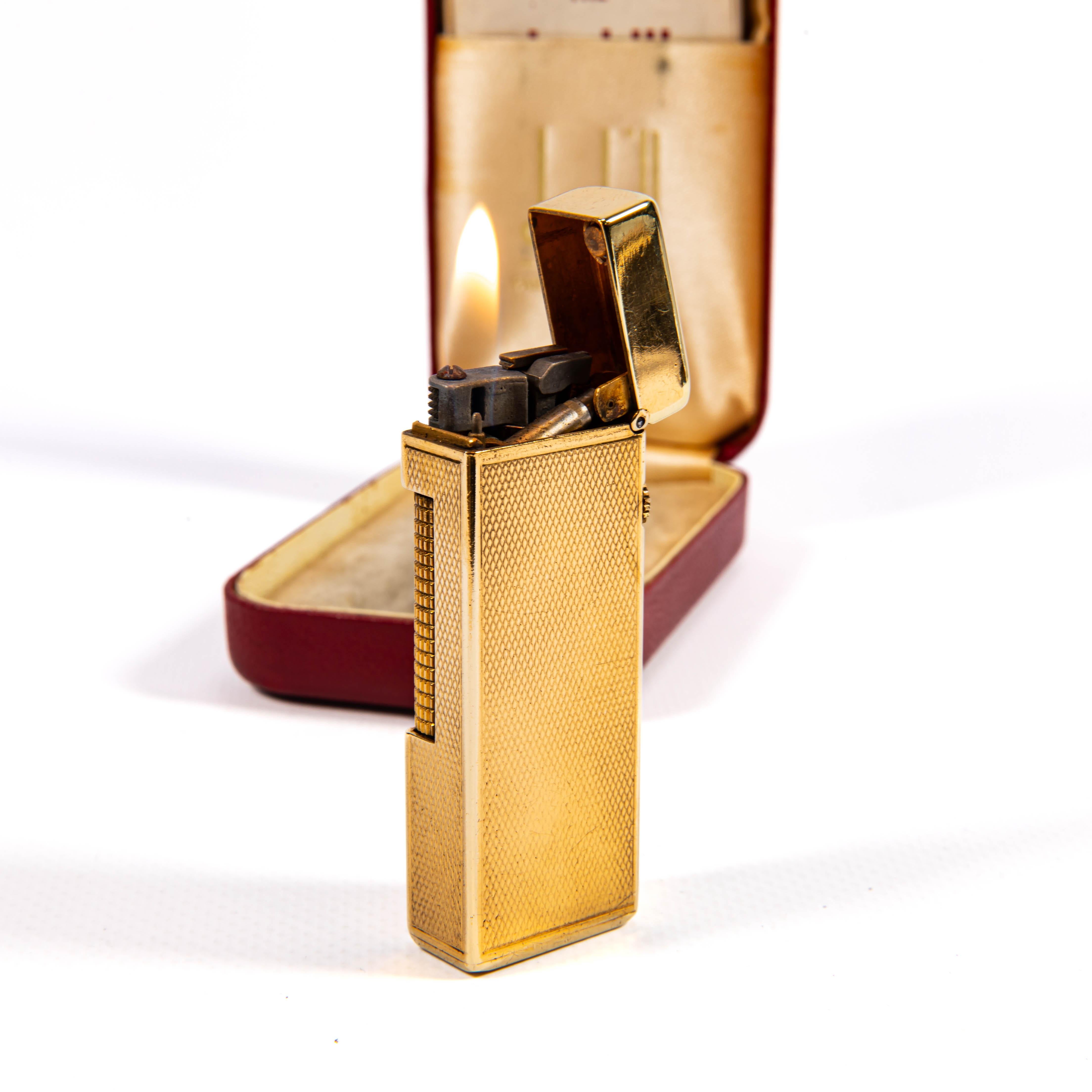Vintage Gold Plated DUNHILL Rollagas Lighter in Box 1950s en vente 4