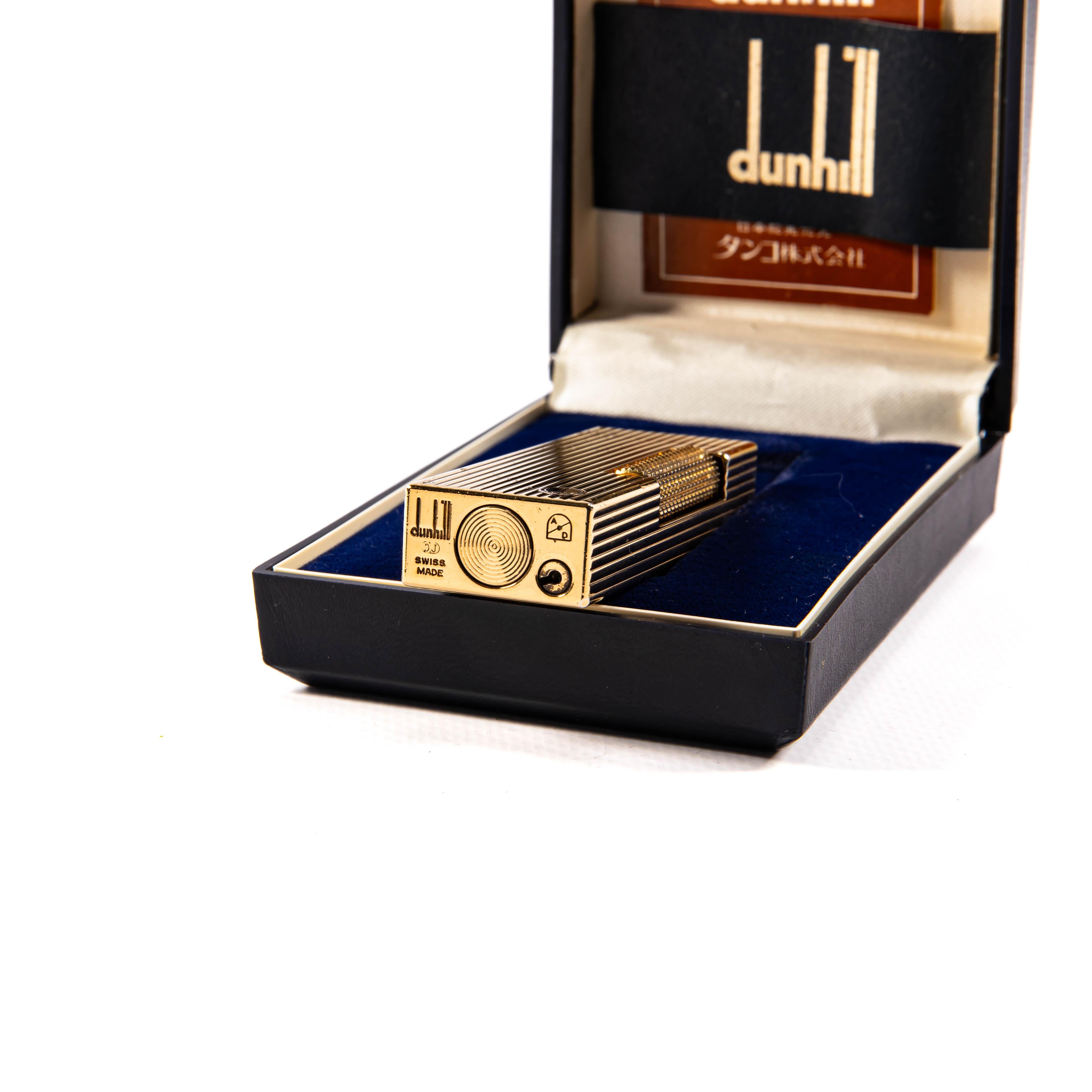 Vergoldete DUNHILLILL Rollagas-Leuchten Linien im Vintage-Stil in Schachtel 1980er Jahre im Angebot 5