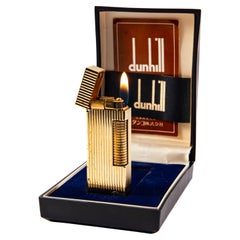 Vintage Gold Plated DUNHILL Rollagas Lighter Lines in Box 1980s