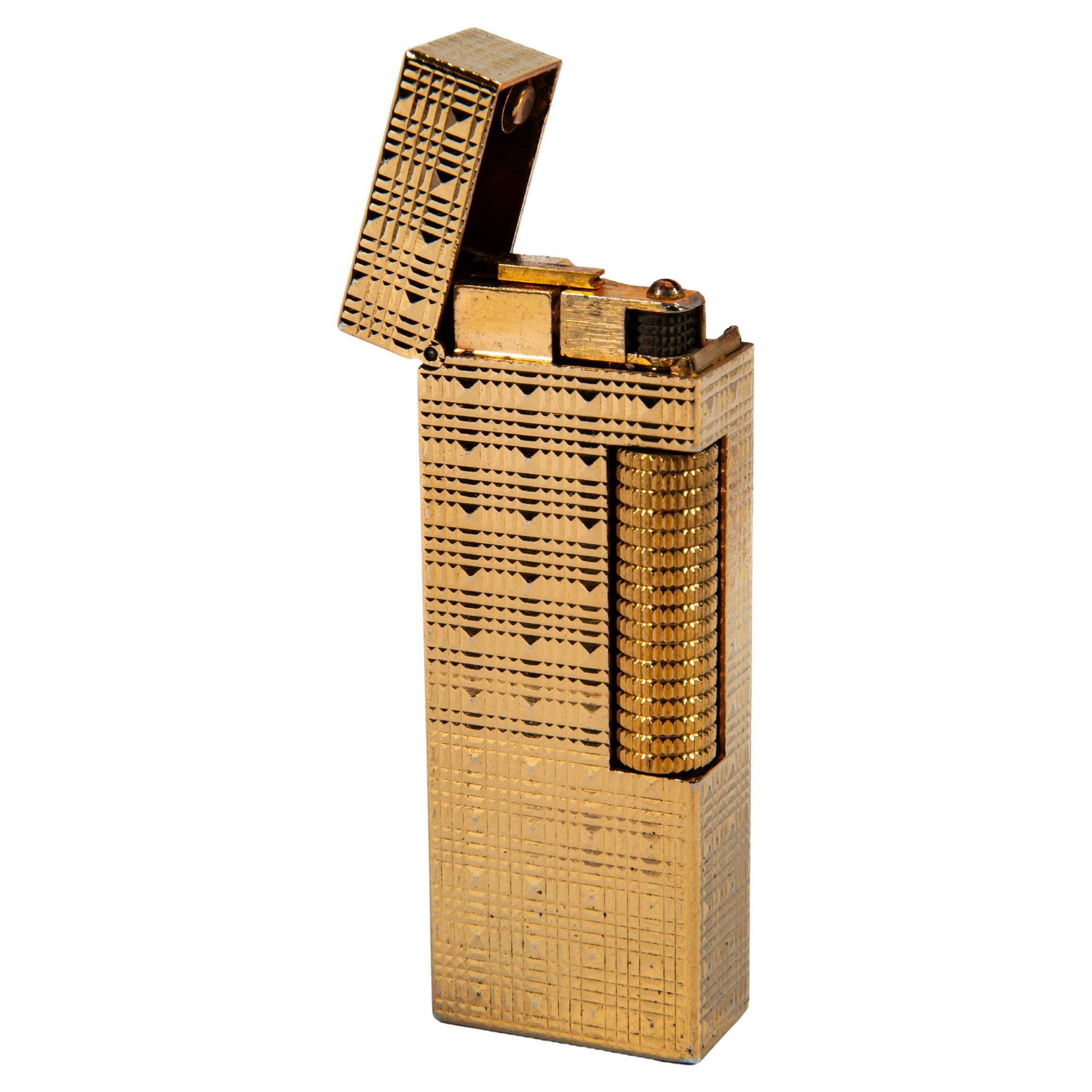 Vintage Gold Plated DUNHILL Rollagas Lighter Tartan 1969