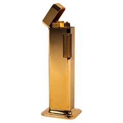 Vintage Gold Plated DUNHILL Tallboy Lighter Barley 1980s