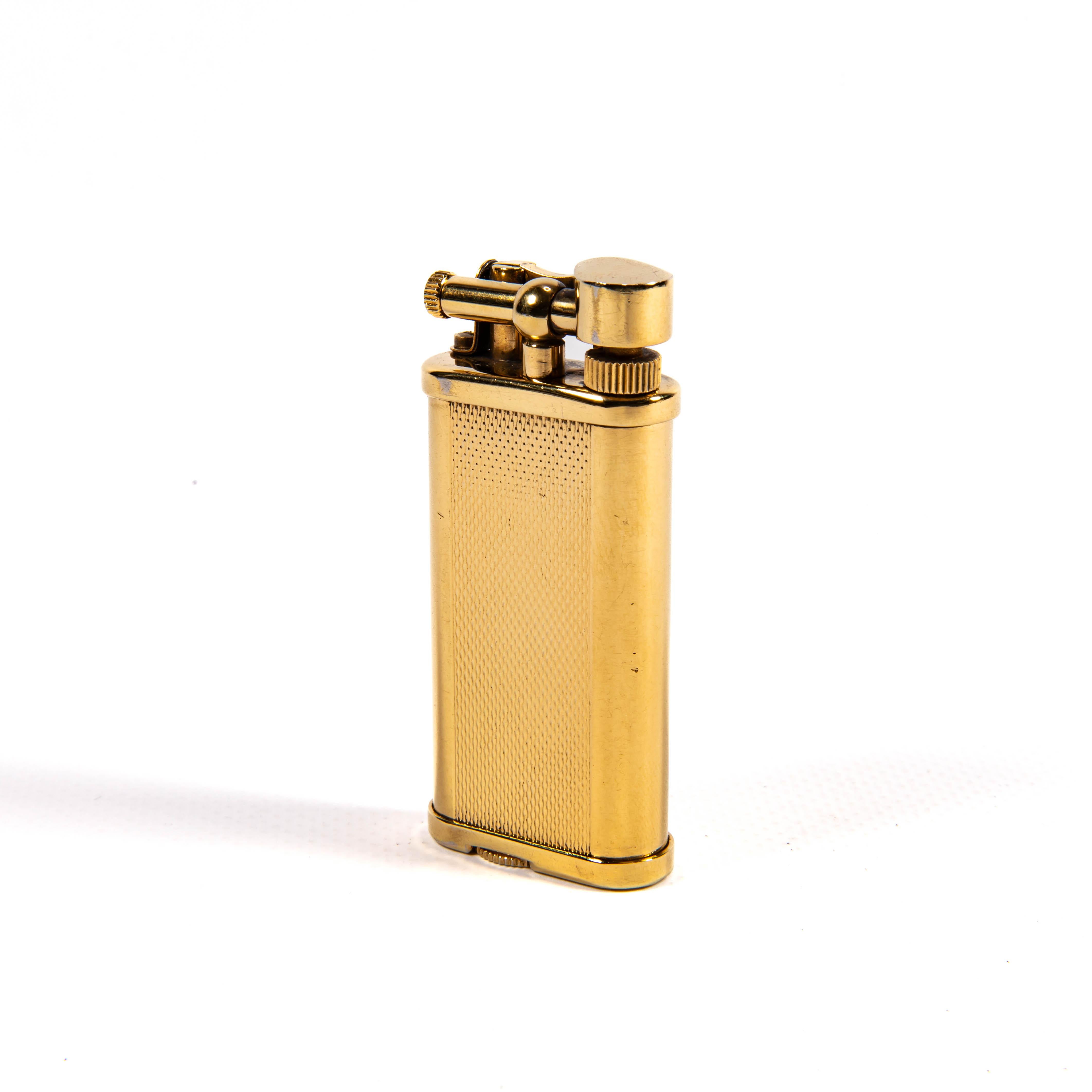 DUNHILL Briquet de barley unique vintage plaqué or, années 1990 Excellent état - En vente à DELFT, NL