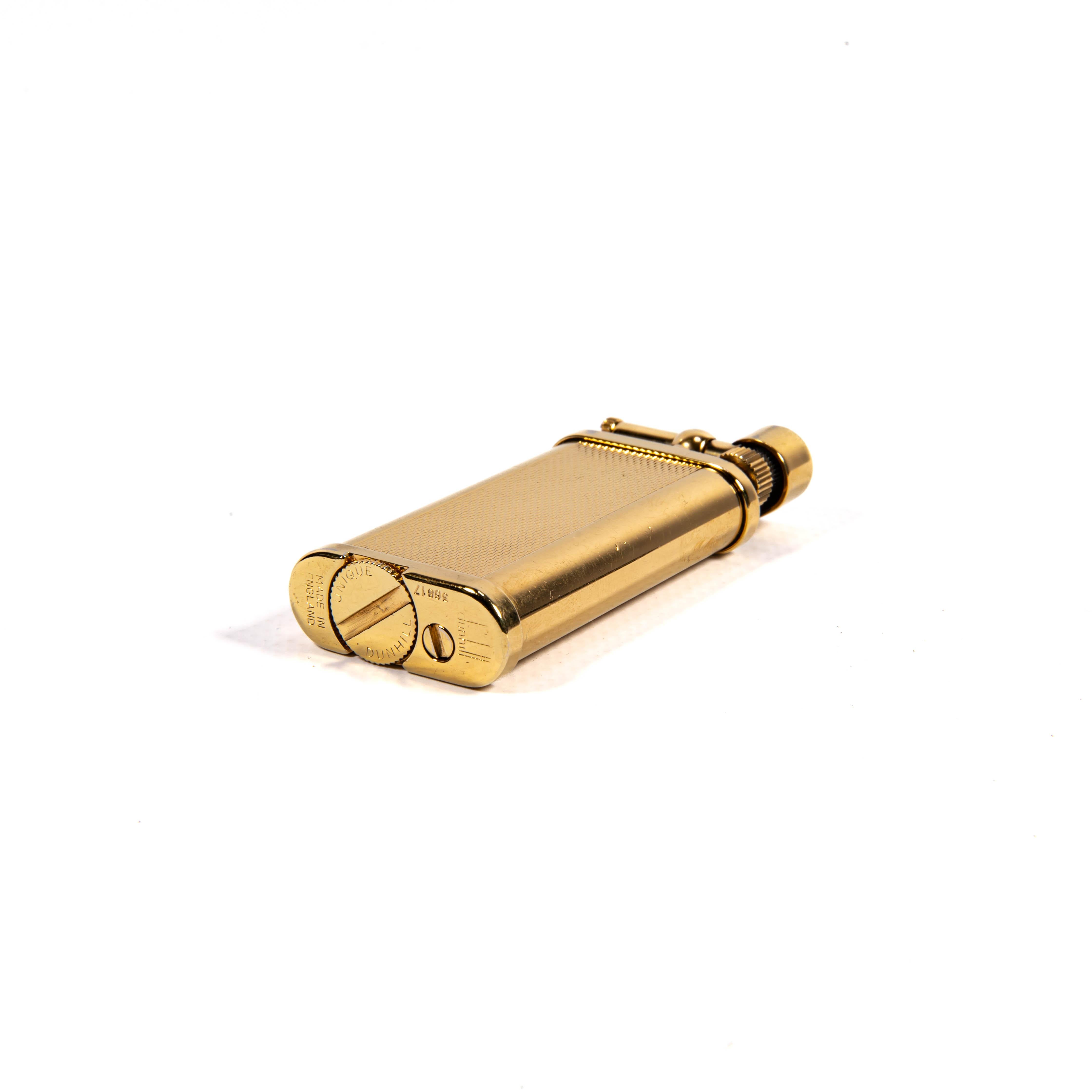 DUNHILL Briquet de barley unique vintage plaqué or, années 1990 en vente 4