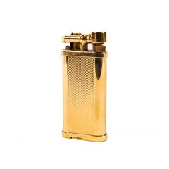 Encendedor Dunhill Único Vintage Chapado en Oro Cebada Fina Década de 1990