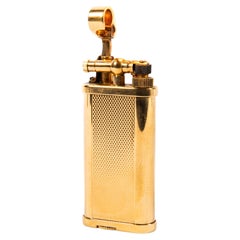 Encendedor Dunhill Único Vintage Chapado en Oro Cebada Fina Década de 1990