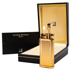 Vintage Gold Plated DUNHILL Unique Lighter in Box 1996