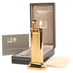 Vintage Gold Plated DUNHILL Unique Table Lighter in Box 1990s
