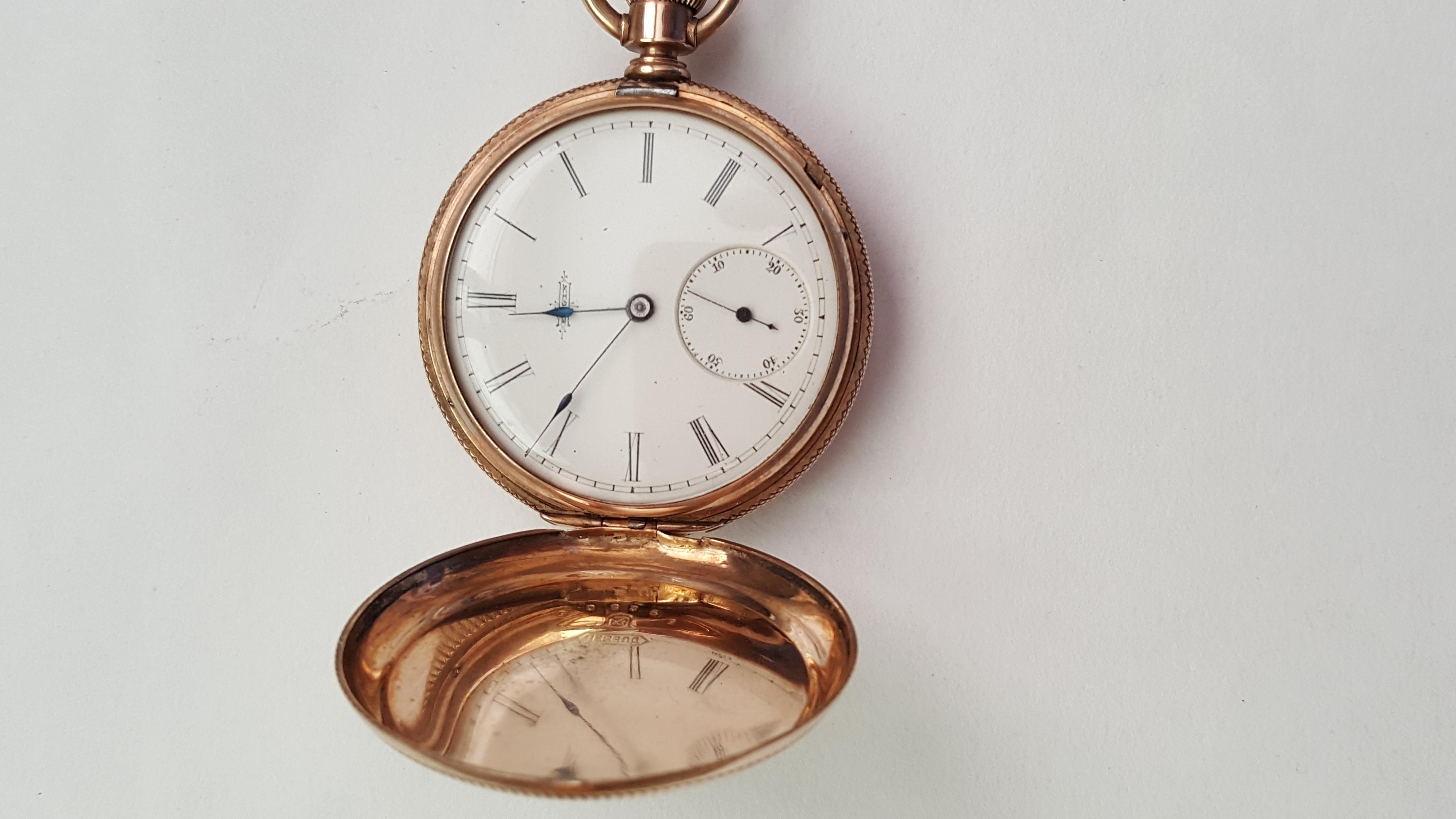 Vintage Gold-Plated Elgin Pocket Watch, Year 1883, Working, 11 Jewel 1