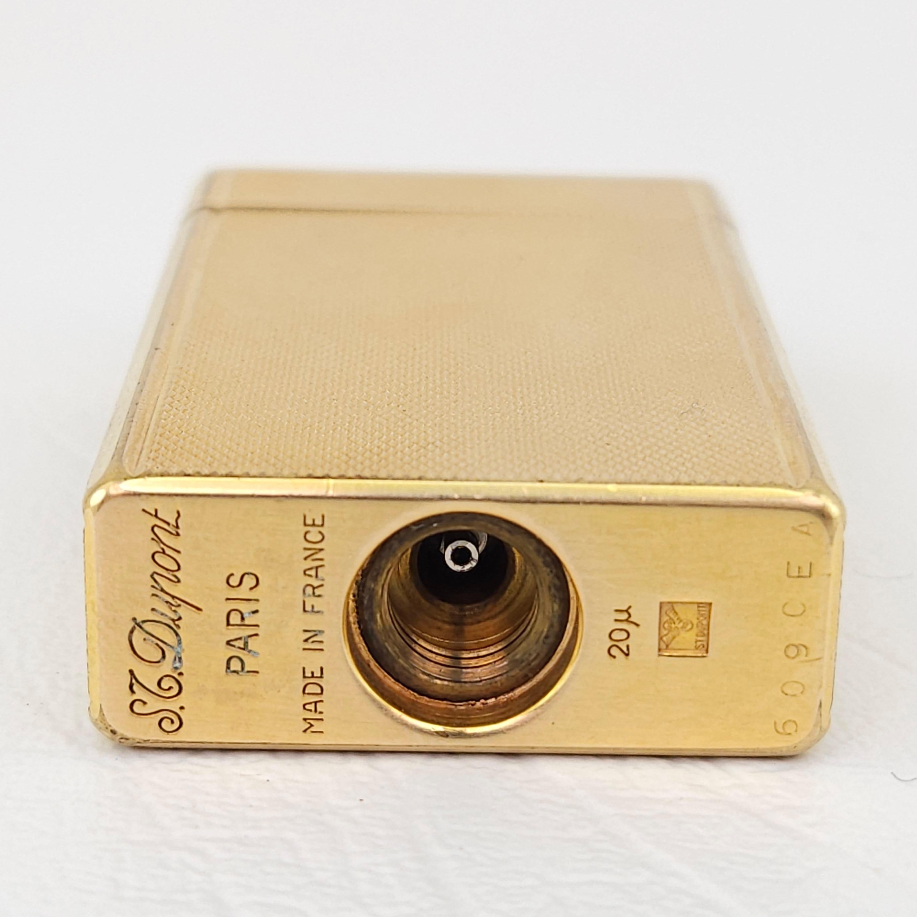 Vintage Gold-Plated Gas Lighter By S. T. Dupont, Paris For Sale 4