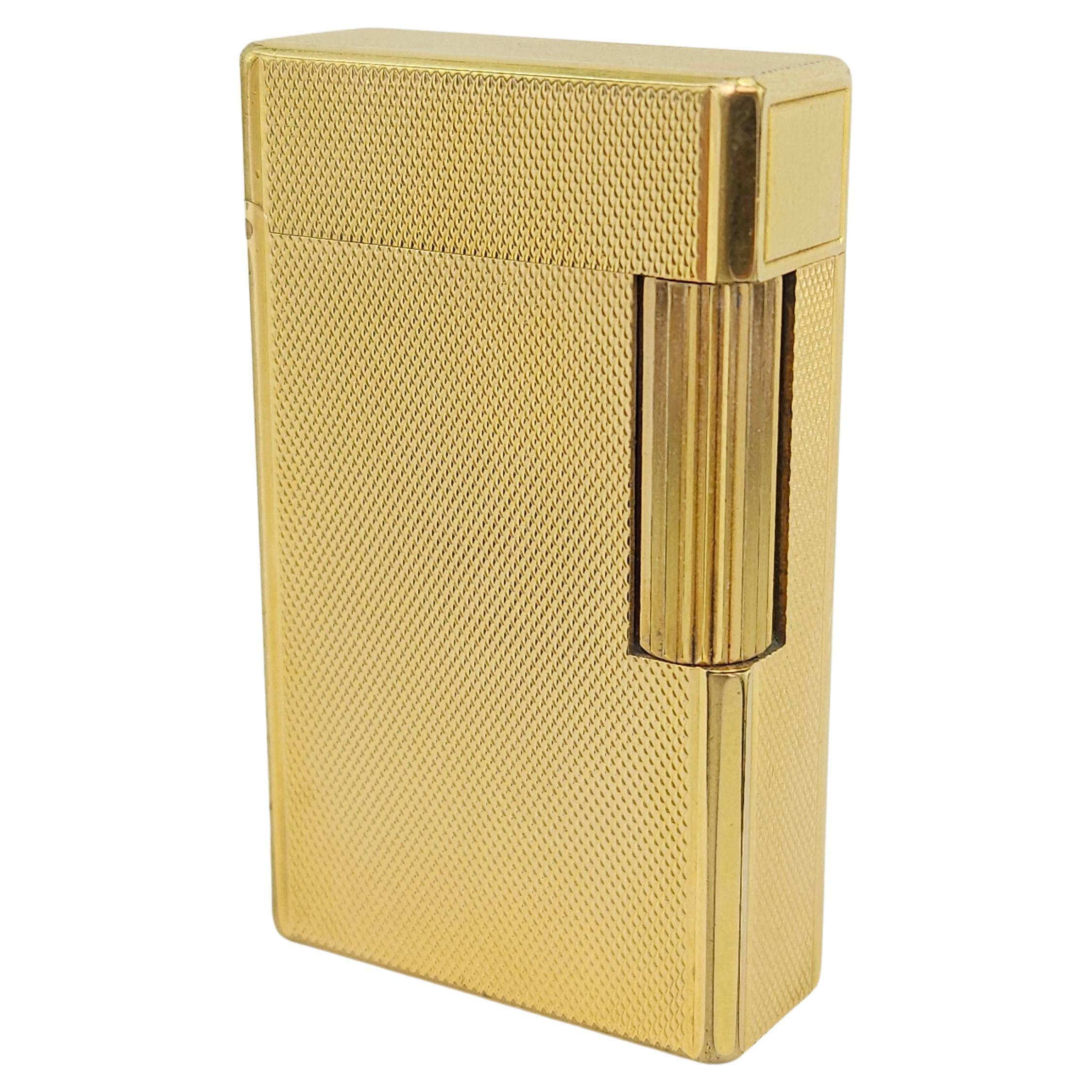 Vintage Gold-Plated Gas Lighter By S. T. Dupont, Paris For Sale