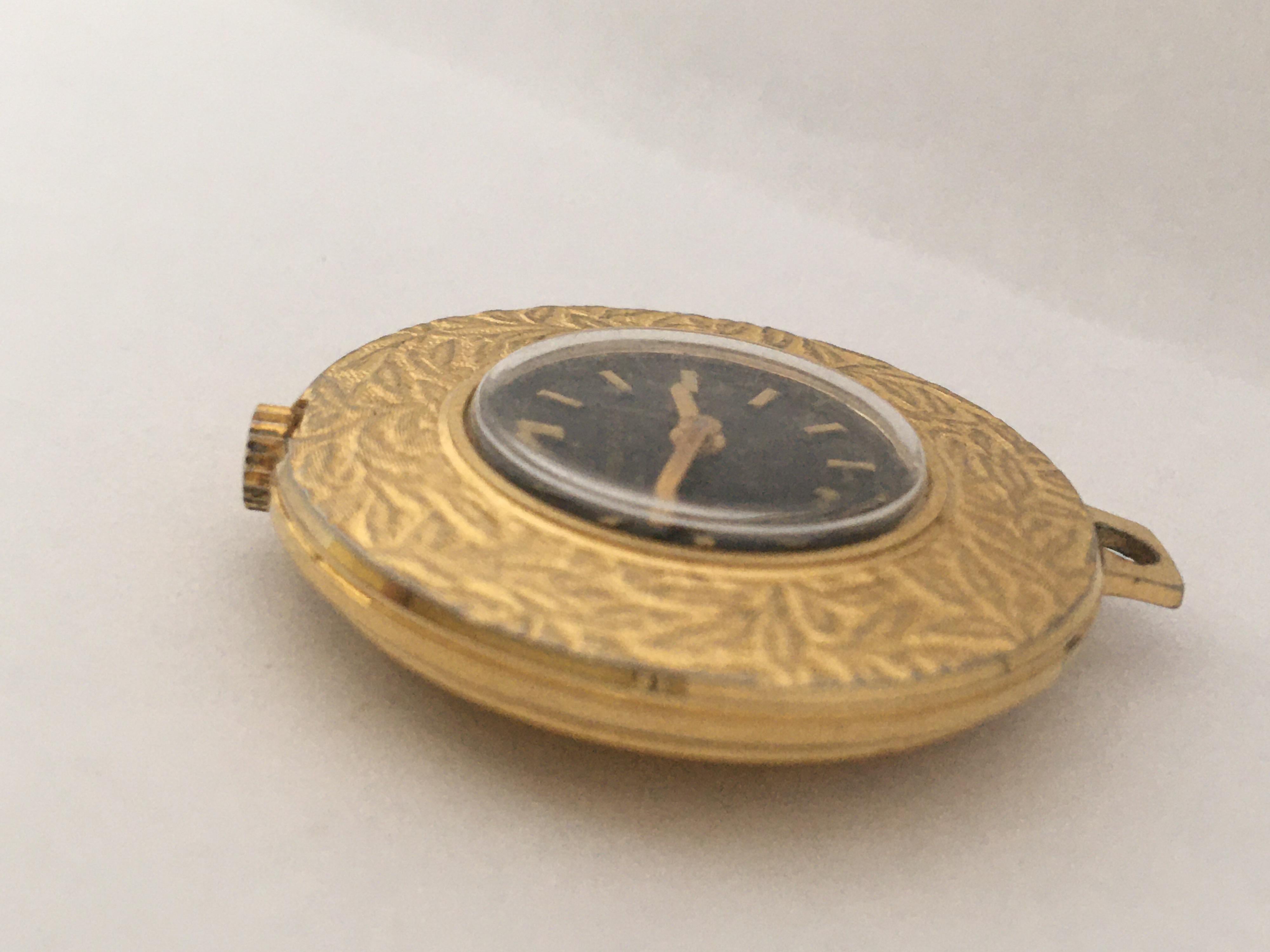 Vintage Gold-Plated Ingersoll Manual Winding Pendant Watch 1