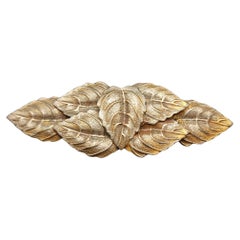 Vintage Gold-Plated Leaf Cluster Brooch - Elegant 7 Leaf Design, 20th Century