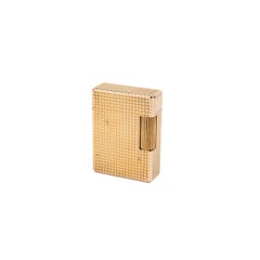 Vintage Gold Plated Ligne 1 ST Dupont Lighter small diamond cut 1970s