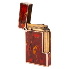 Retro Gold Plated Ligne 2 ST Dupont Lighter ABSTRACT ART 1990S