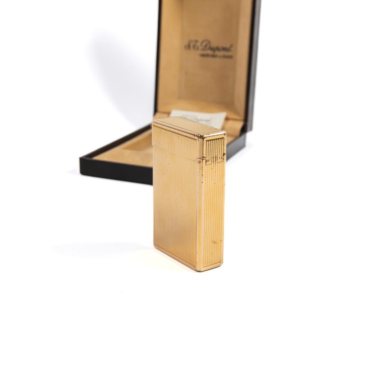 Vintage Gold Plated Linge 1 BS ST Dupont Lighter 1970s In Box 1