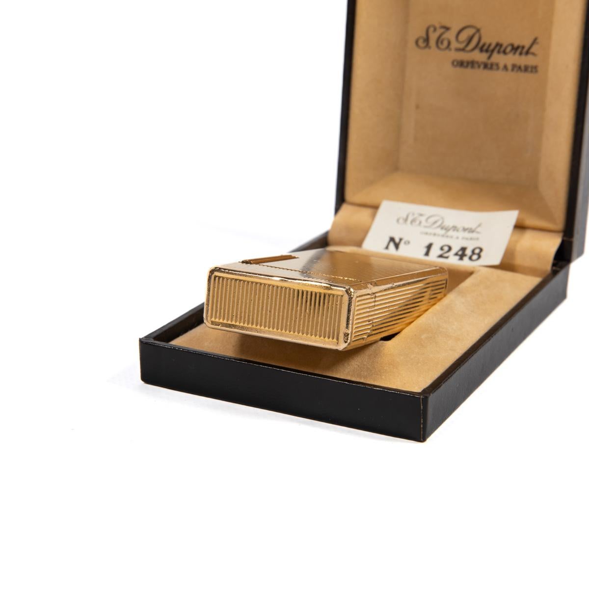 Vintage Gold Plated Linge 1 BS ST Dupont Lighter 1970s In Box 5