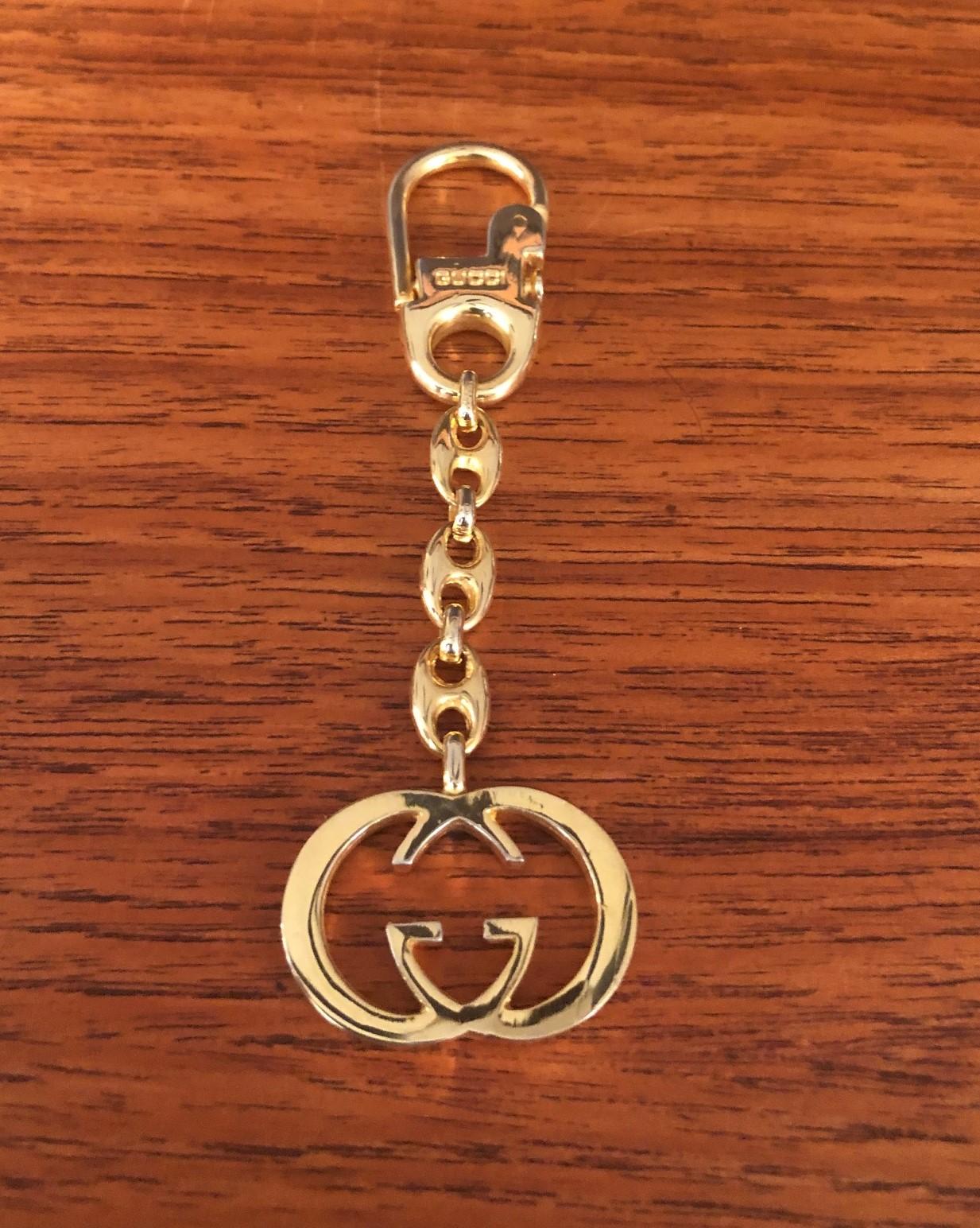 Vintage Gold-Plated Logo Keychain by Gucci at 1stDibs | gucci keychain ...