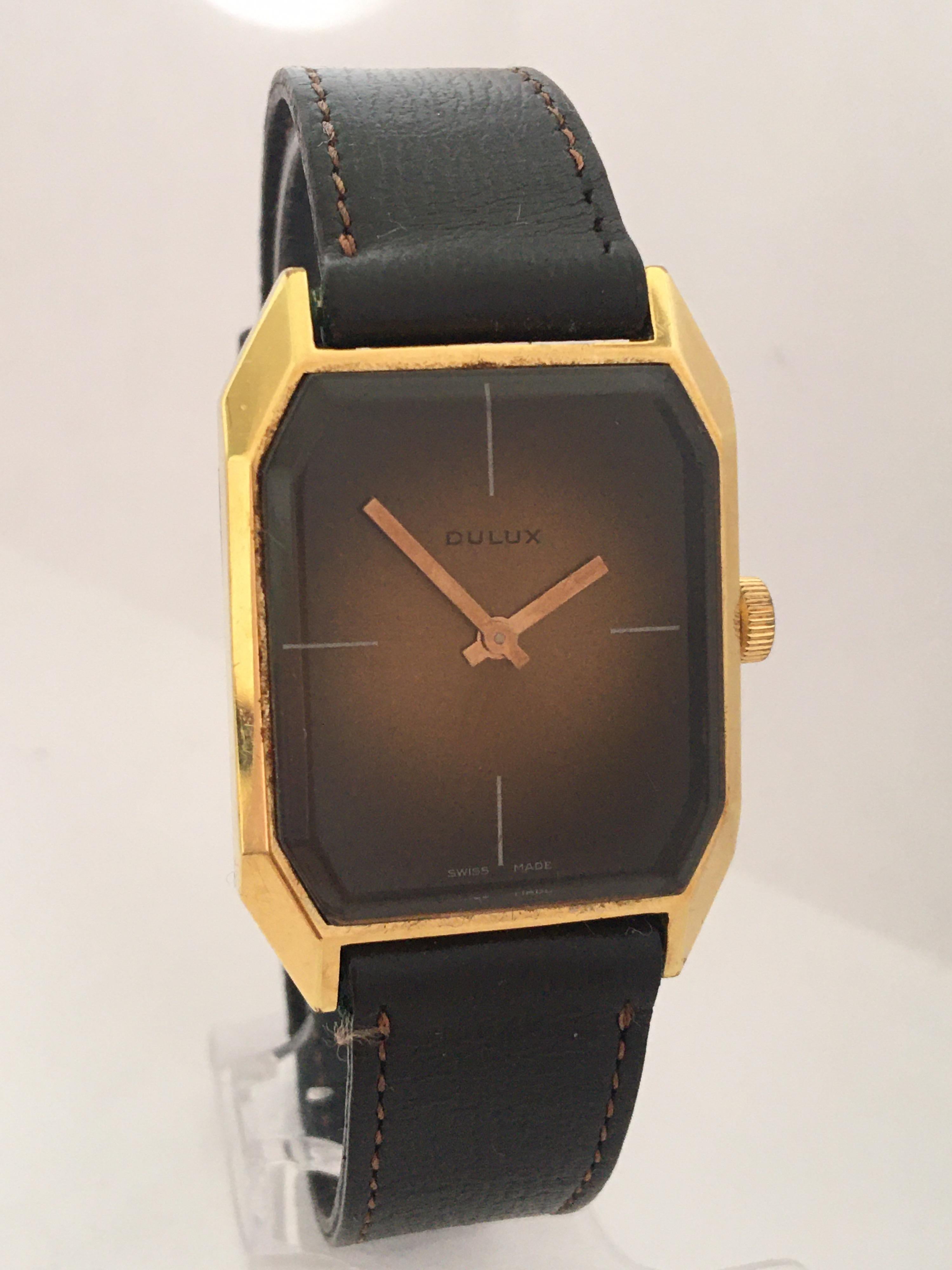 Vintage Gold Plated Manual winding Swiss Watch For Sale 3
