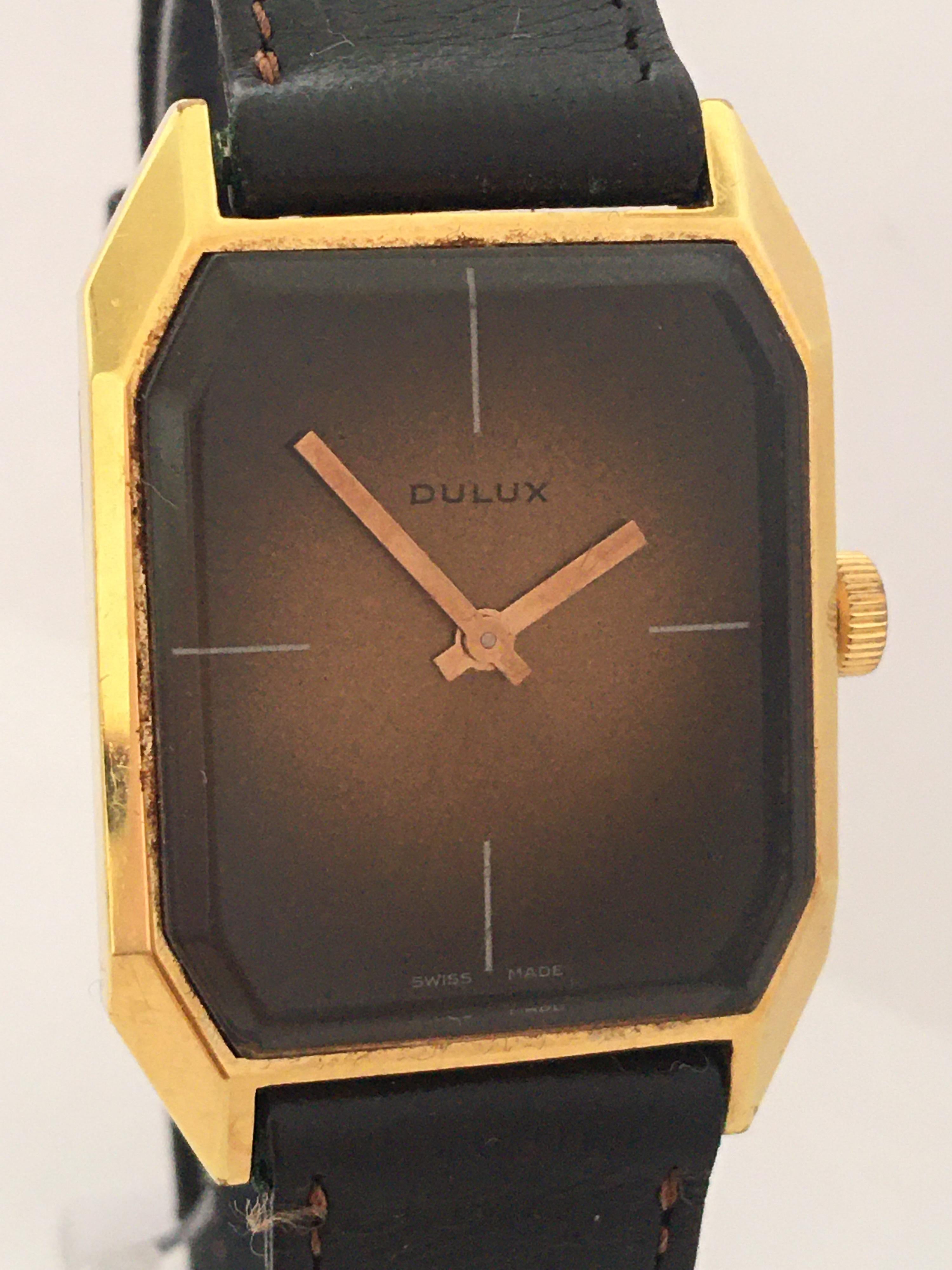 Vintage Gold Plated Manual winding Swiss Watch For Sale 4