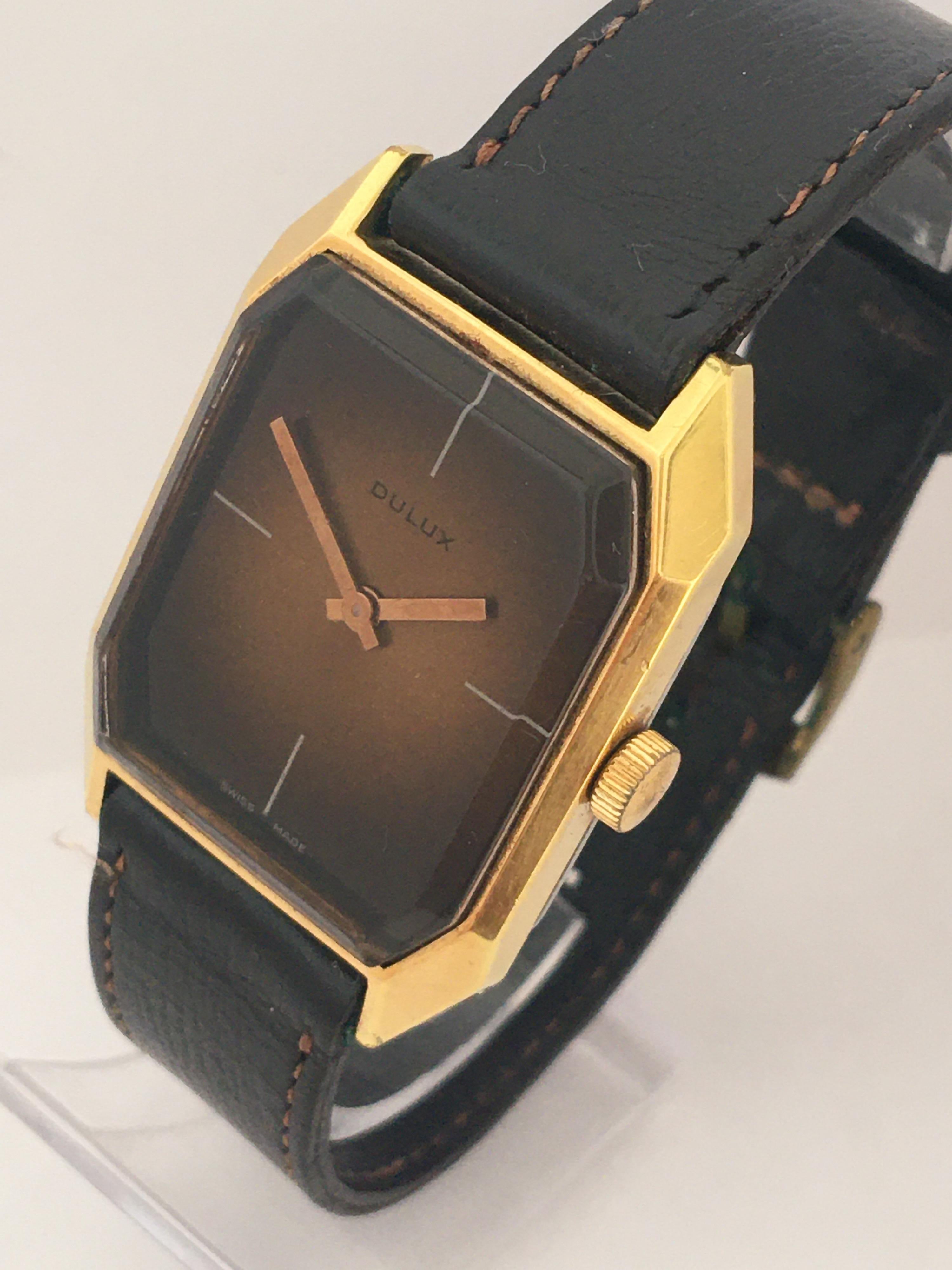 Vintage Gold Plated Manual winding Swiss Watch For Sale 5