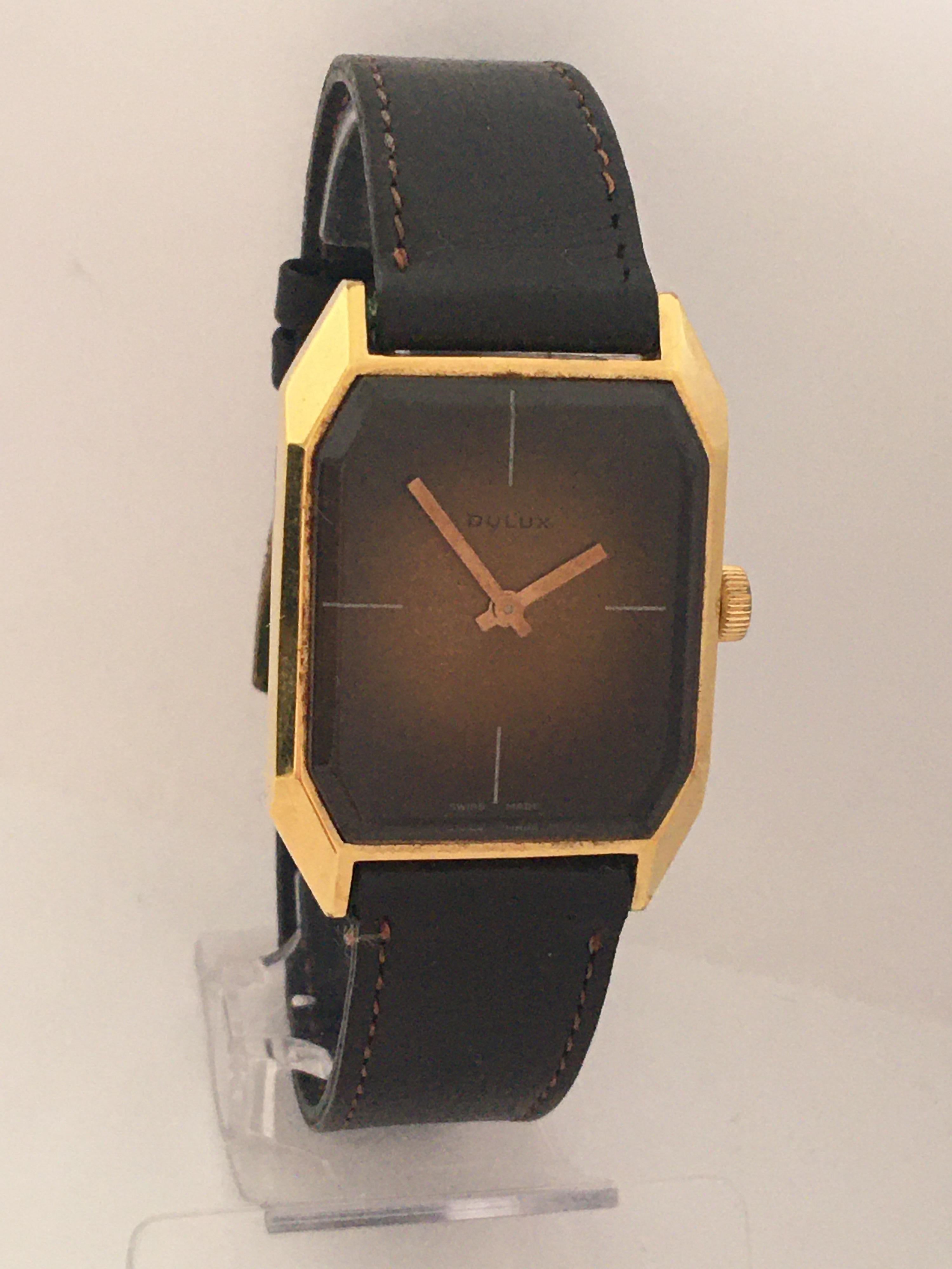 Vintage Gold Plated Manual winding Swiss Watch For Sale 6