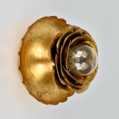 Vintage Gold Plated Rosette Wall Sconce by Banci Firenze