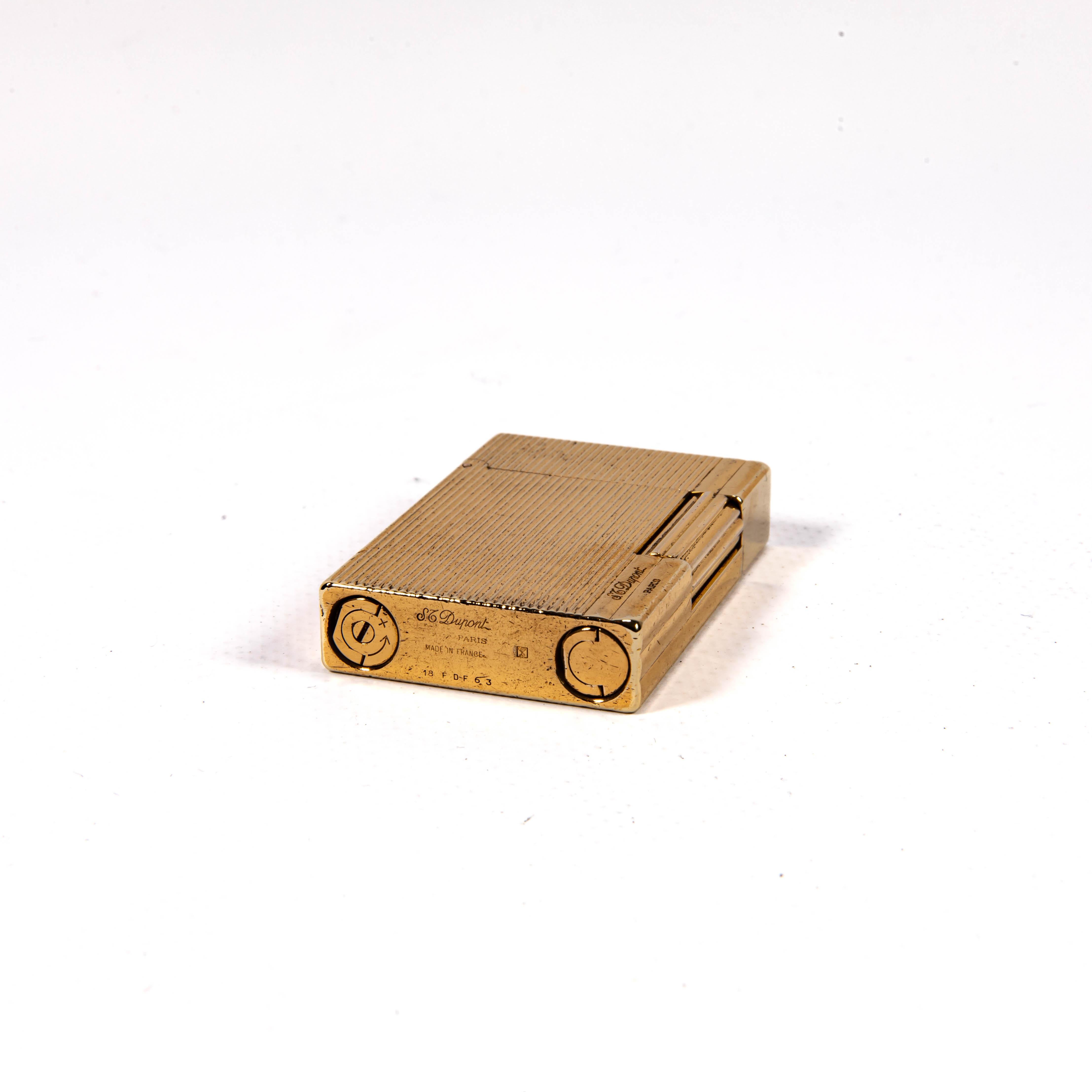 Vintage Gold Plated S.T. DUPONT Gatsby Lighter 1990s in vendita 5