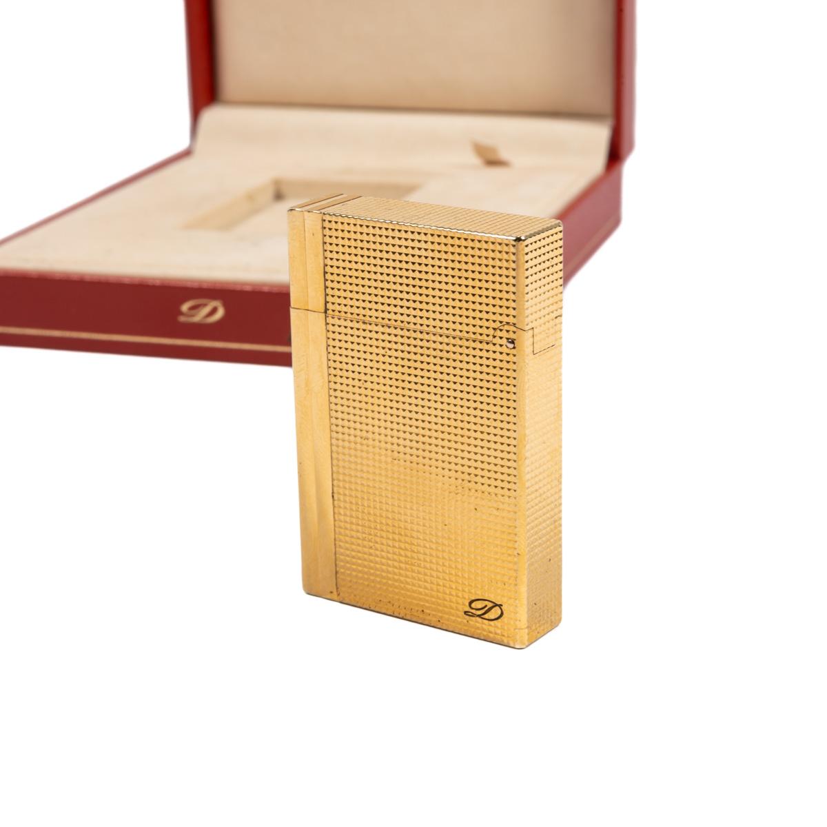 Vintage Gold Plated ST Dupont Gatsby Lighter 1990s In Box 1
