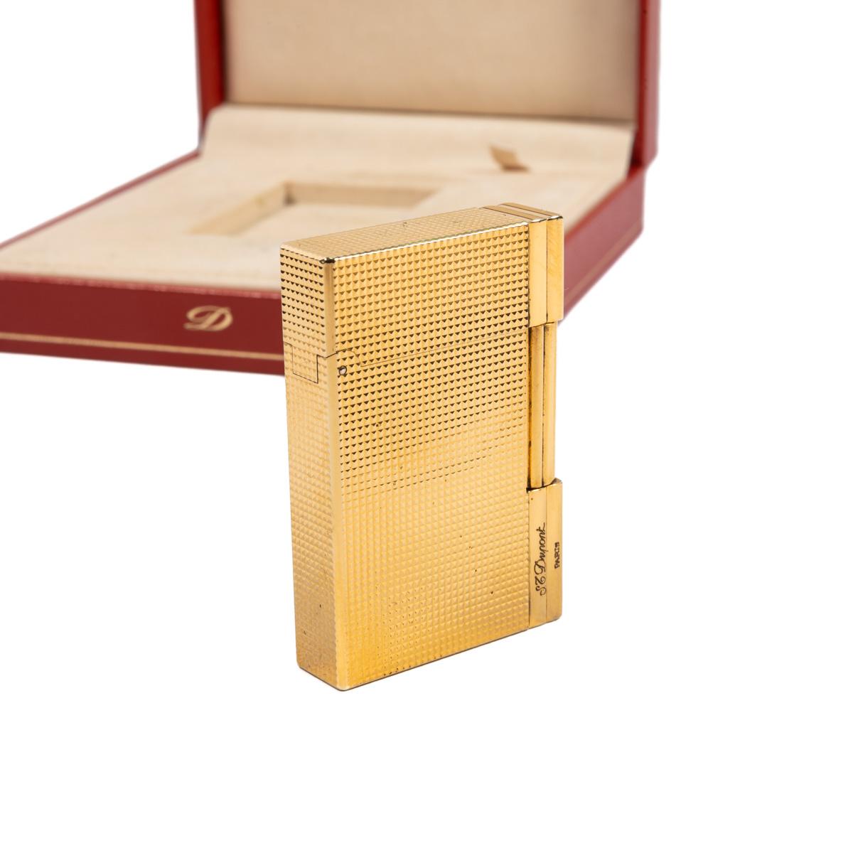 Vintage Gold Plated ST Dupont Gatsby Lighter 1990s In Box 2