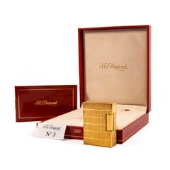 Vintage Gold Plated S.T. DUPONT Ligne 1 BR Small Lighter in Box 1990s