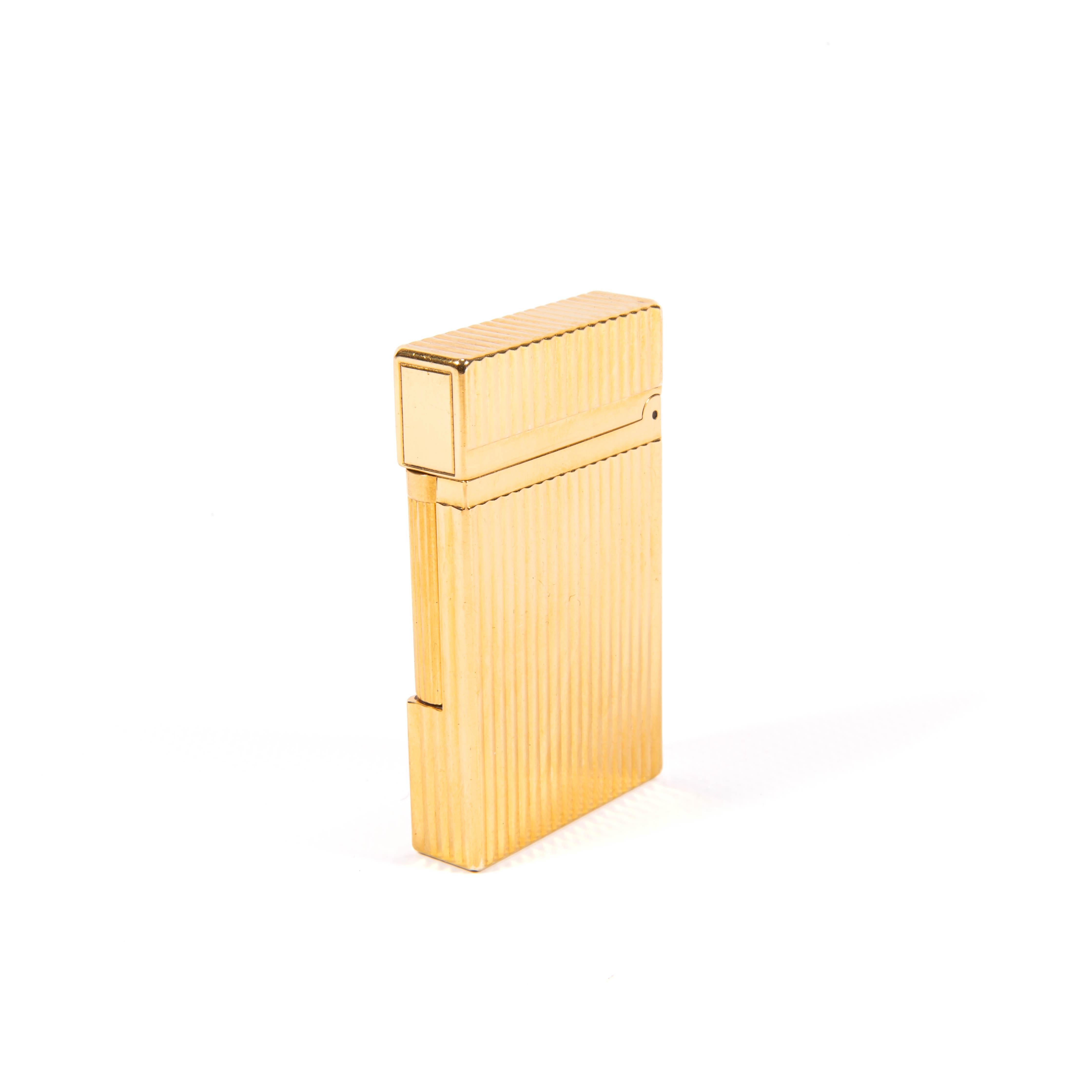 Vintage Vergoldet S.T. DUPONT Ligne 2 Montparnasse-Leuchte, 1990er Jahre im Zustand „Gut“ im Angebot in DELFT, NL