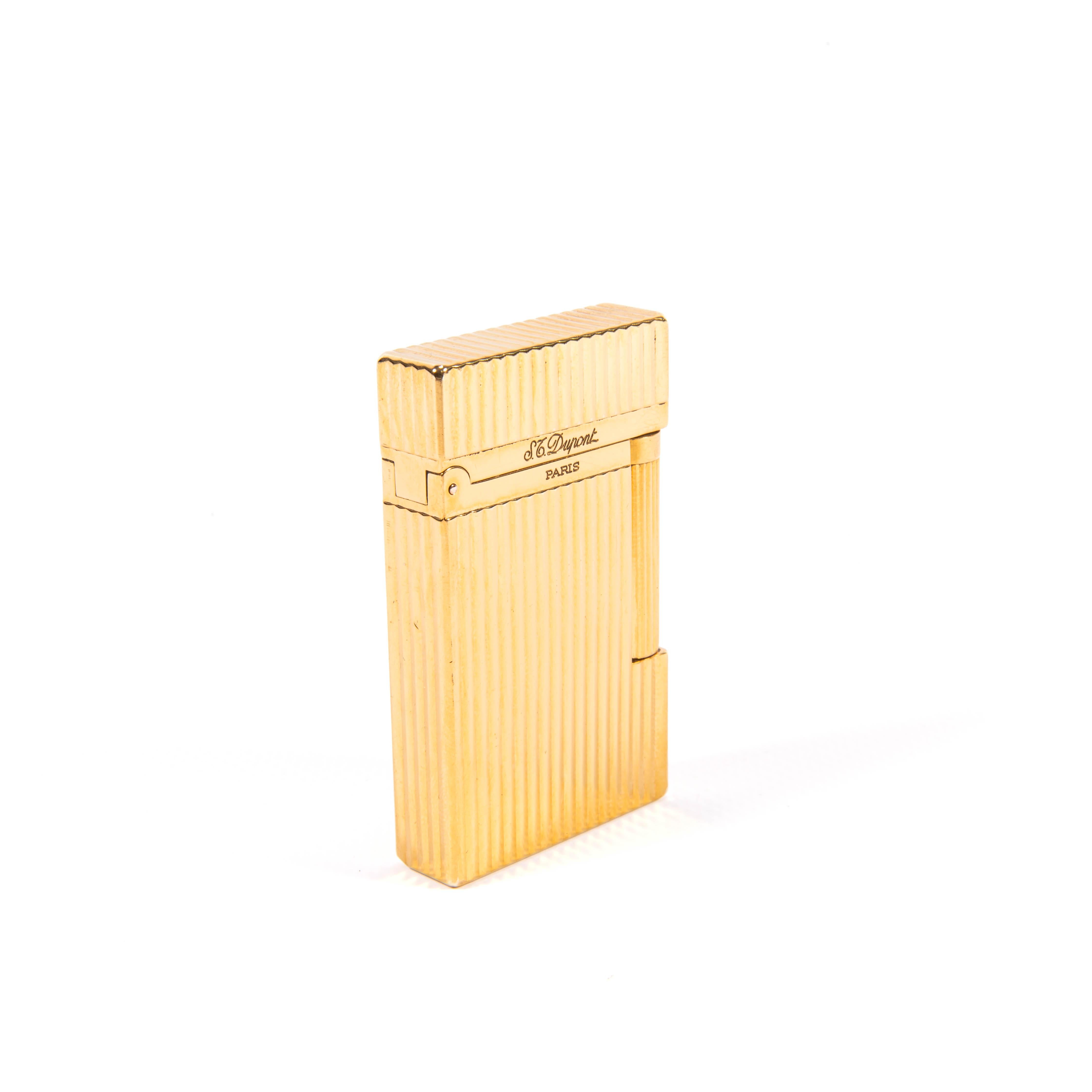 Vintage Vergoldet S.T. DUPONT Ligne 2 Montparnasse-Leuchte, 1990er Jahre im Angebot 1