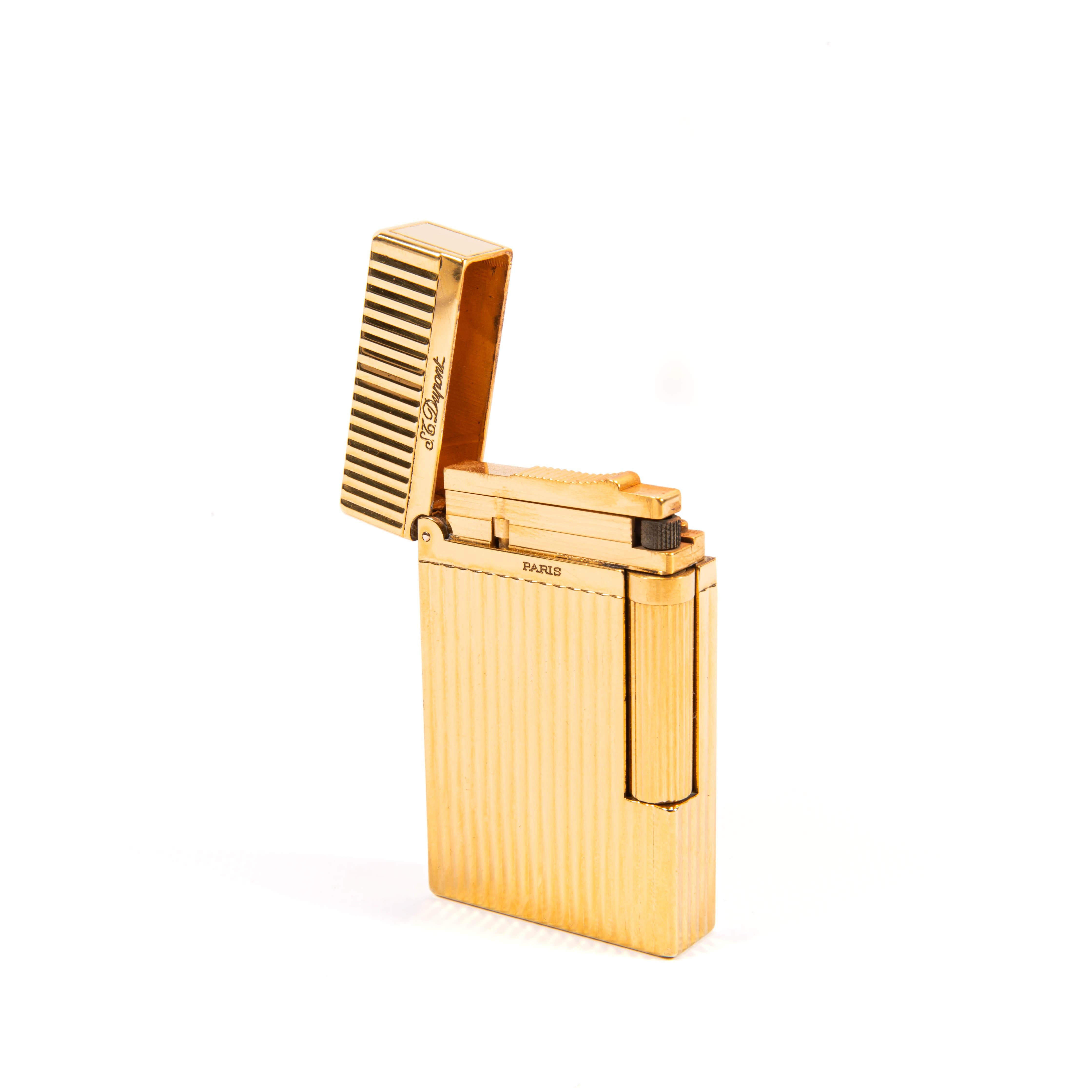 Vintage Vergoldet S.T. DUPONT Ligne 2 Montparnasse-Leuchte, 1990er Jahre im Angebot 2