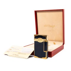 Vintage Gold Plated S.T. Dupont Ligne 2 Regular Lighter Maduro in Box 2000