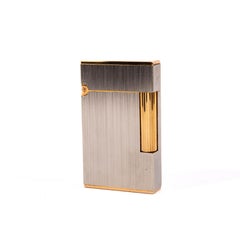 Vintage Gold Plated S.T. Dupont Ligne 2 Regular Lighter Palladium 1990s