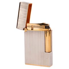 Vintage Gold Plated S.T. Dupont Ligne 2 Regular Lighter Palladium 1990s