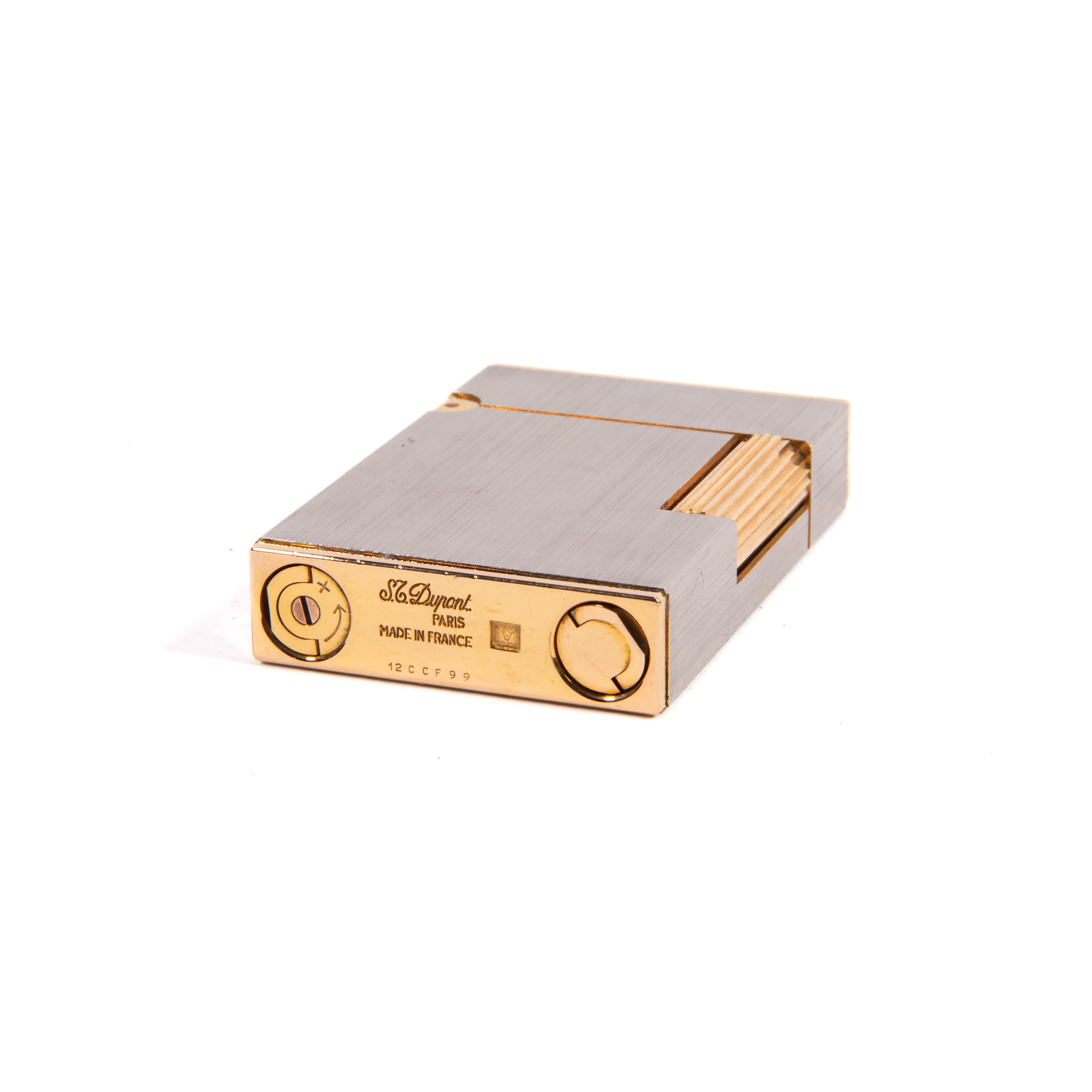 Vintage Gold Plated S.T. DUPONT Ligne 2 Petit Briquet Palladium 1990 en vente 4
