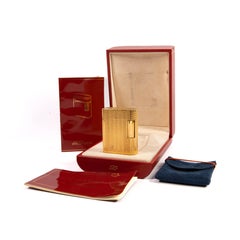 Vintage Gold Plated S.T. DUPONT Soubreny Lighter in Box 1990s