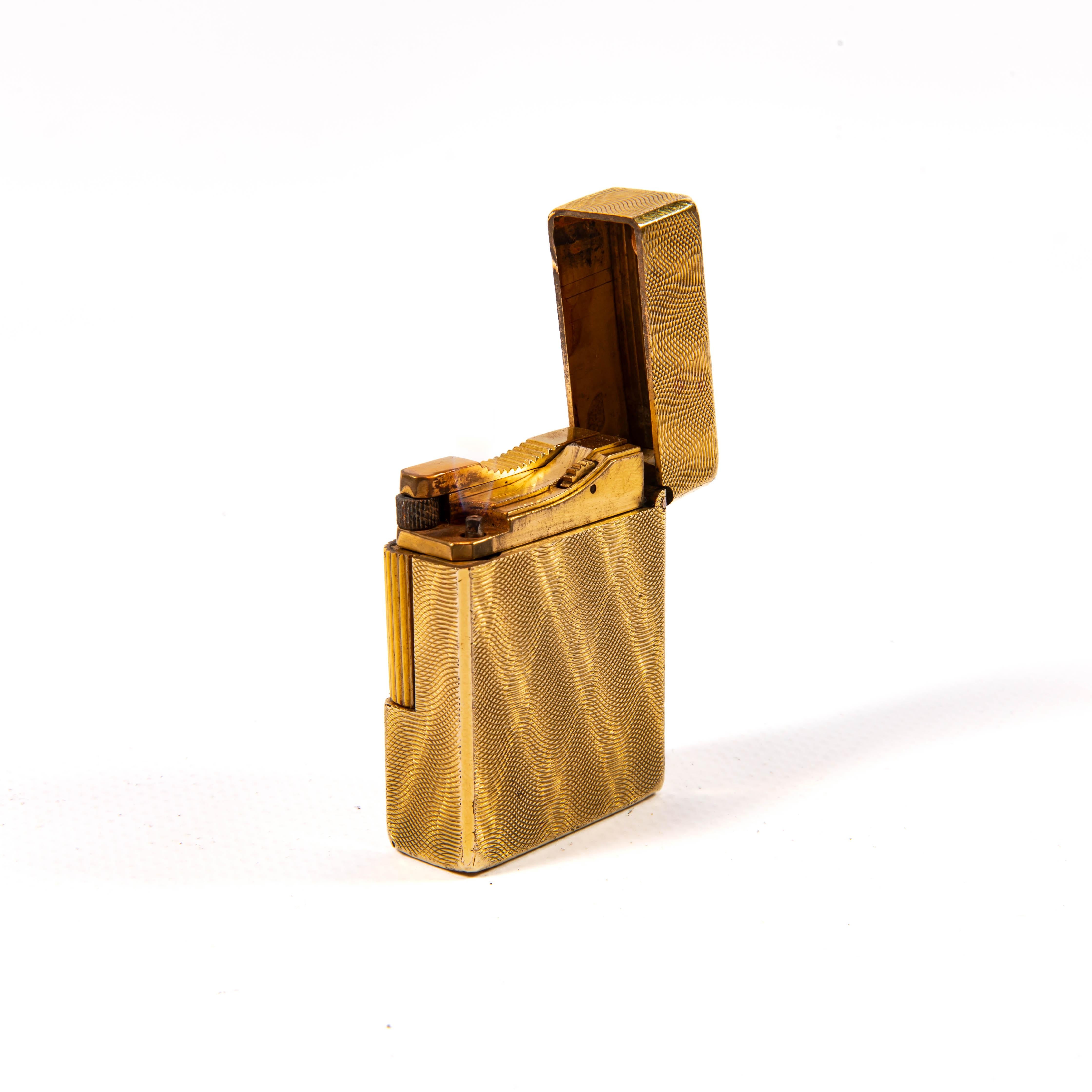 Vintage Gold Plated S.T. DUPONT x HERMÈS Ligne 1 BS Small Lighter 1960s For Sale 3