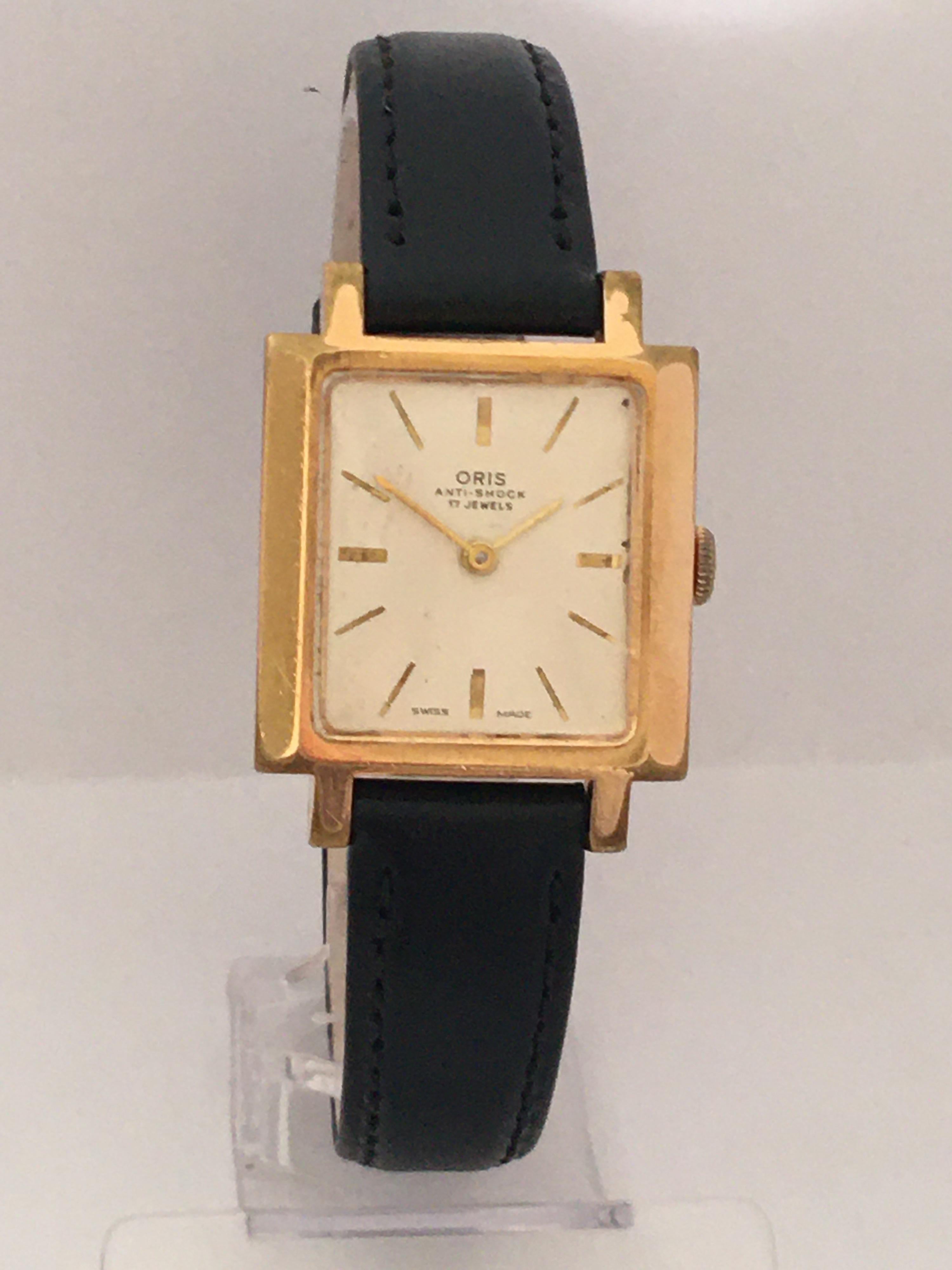 Vintage Gold-Plated and Stainless Steel 1970s Oris Watch For Sale 4