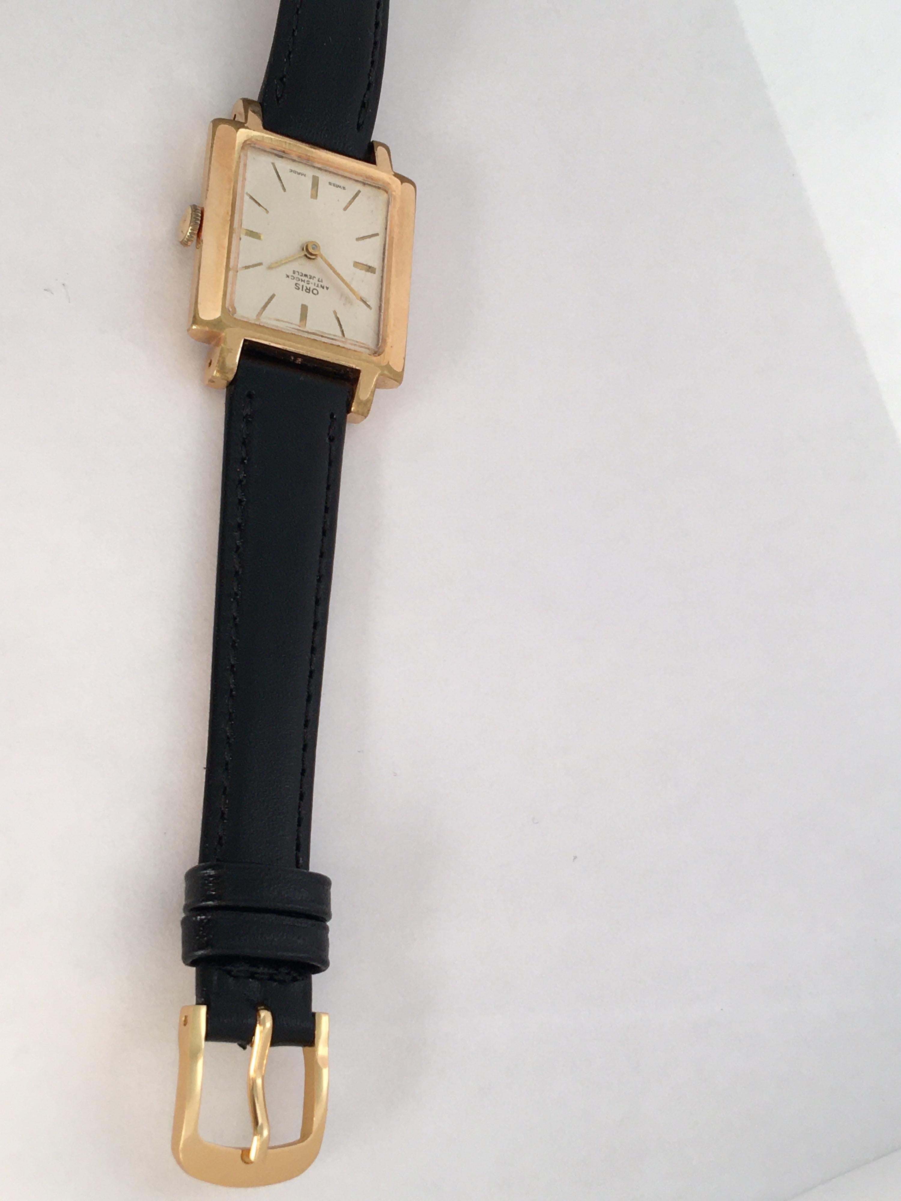 Women's or Men's Vintage Gold-Plated and Stainless Steel 1970s Oris Watch For Sale