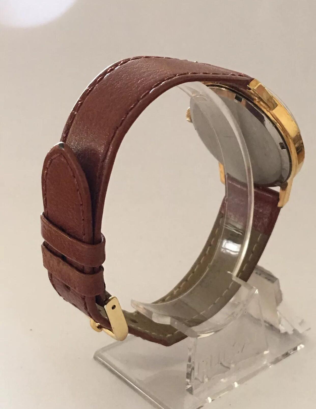 Women's or Men's Vintage Gold-Plated Swiss Made Hand-Winding Rone Wristwatch