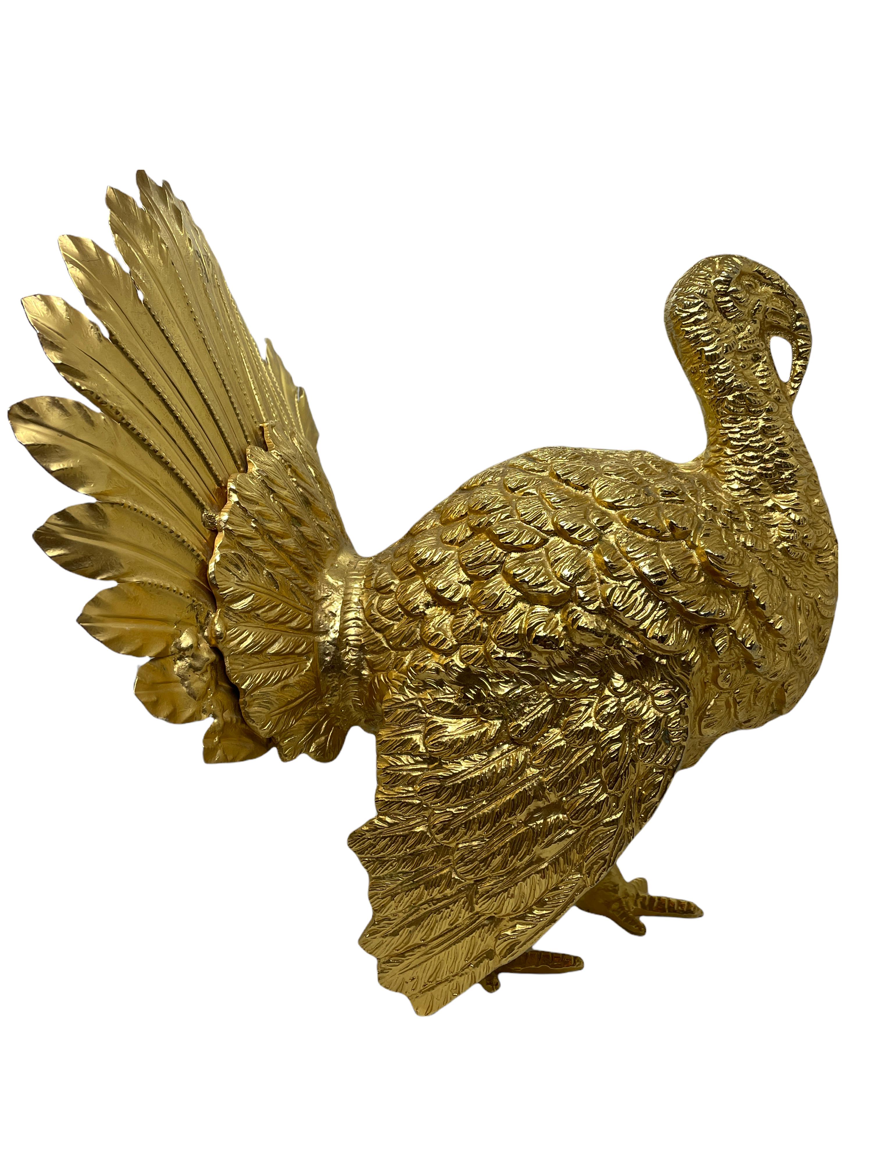 gold turkey statue