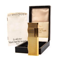 Vintage Vergoldet Van Cleef & Arpels La Collection Feuerzeug in Box 1990s