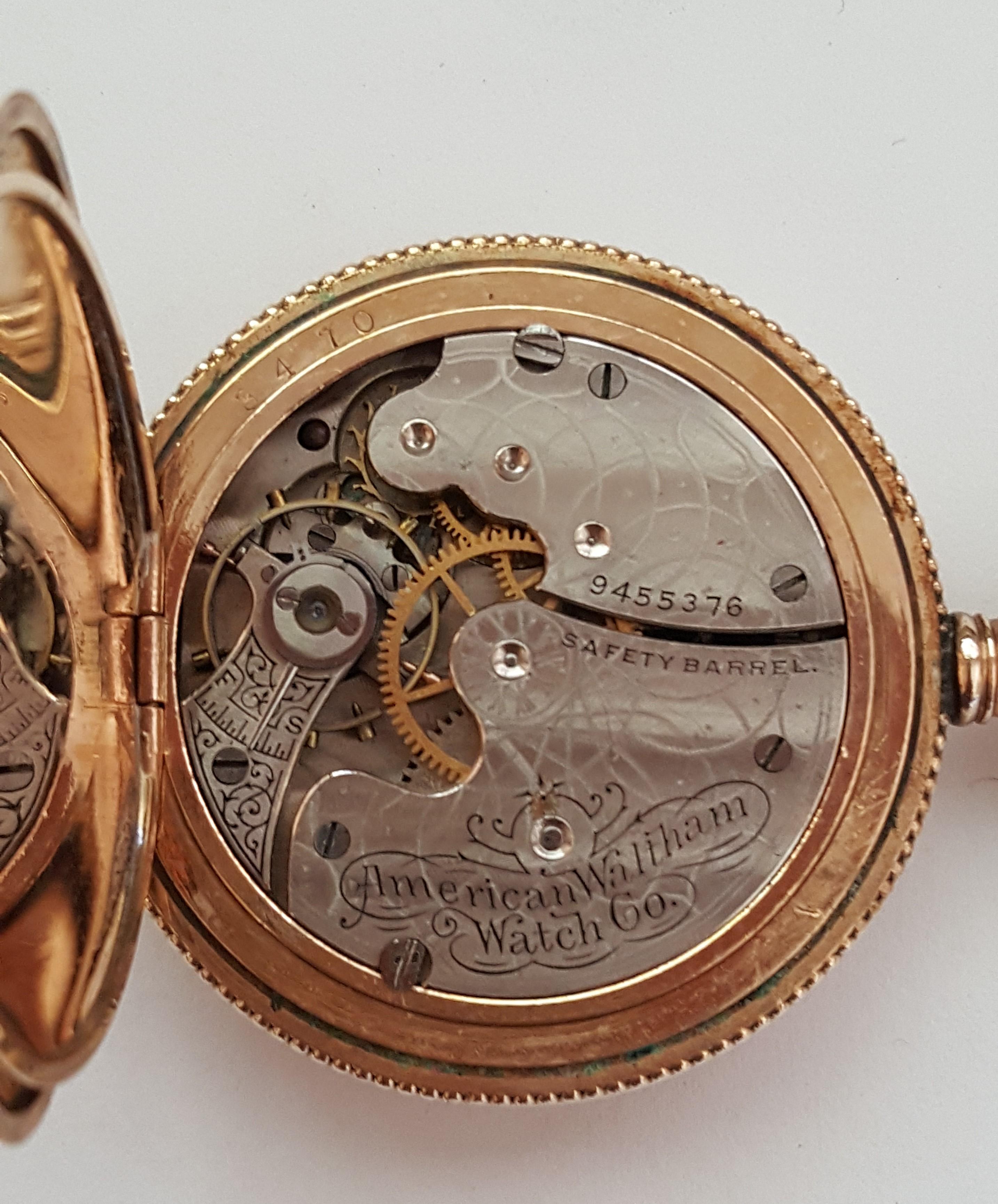 Vintage Gold-Plated Waltham Pocket Watch, Year 1899, Model 1891, 7 Jewel, Size O 1