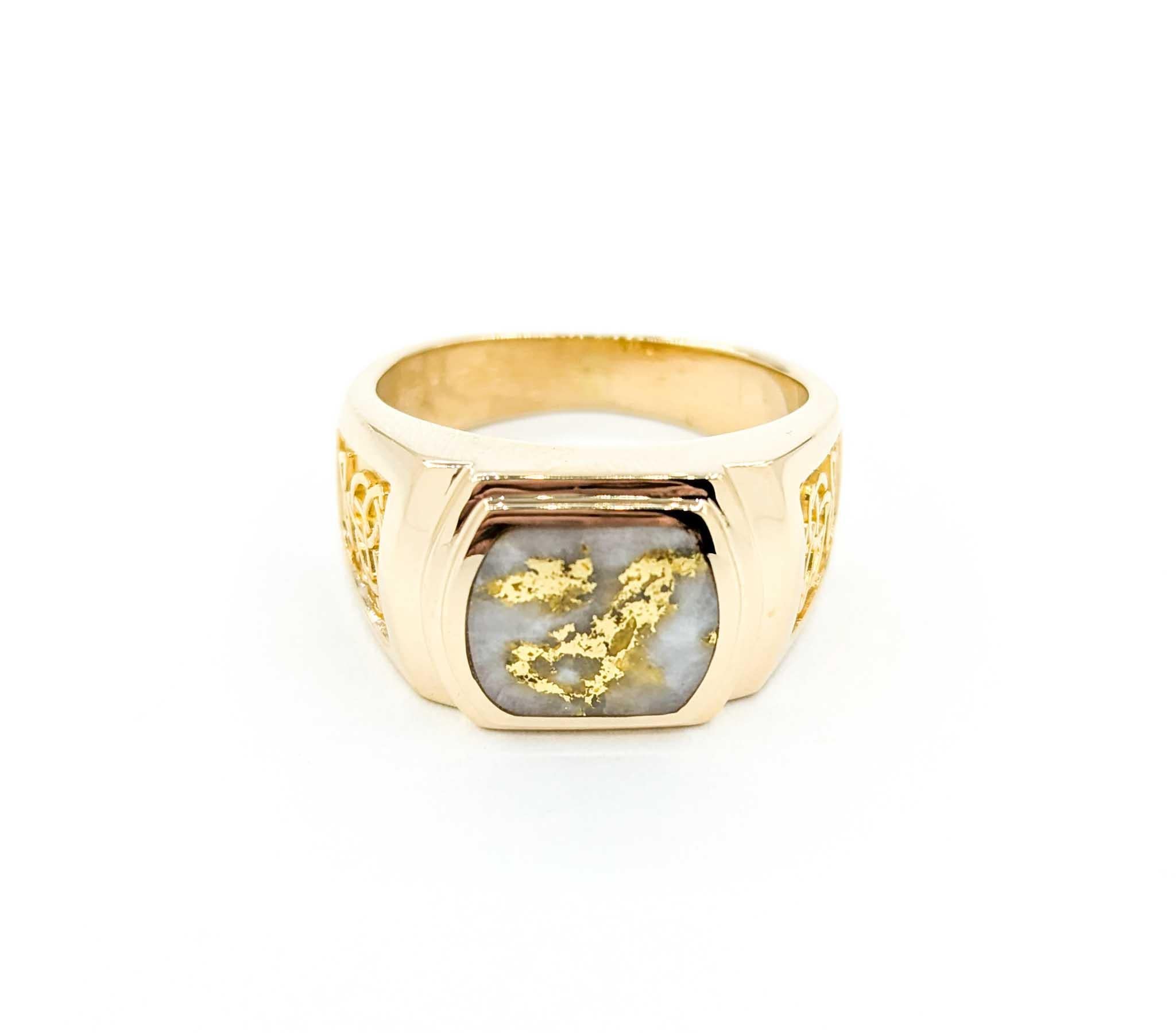 Vintage Gold Quartz Ring in Yellow Gold 6